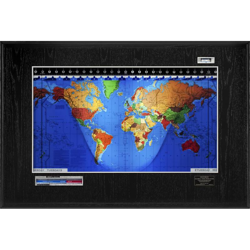 Geochron Boardroom Modell din lemn de stejar negru  şi cadru argintiu