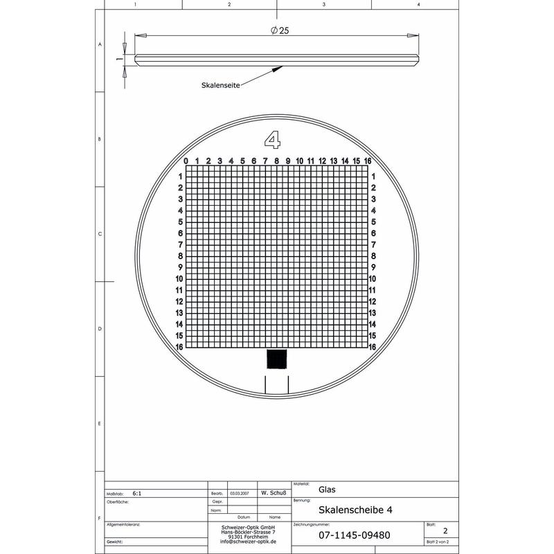 Schweizer Scală 4 pentru lupe cu suport Tech-Line