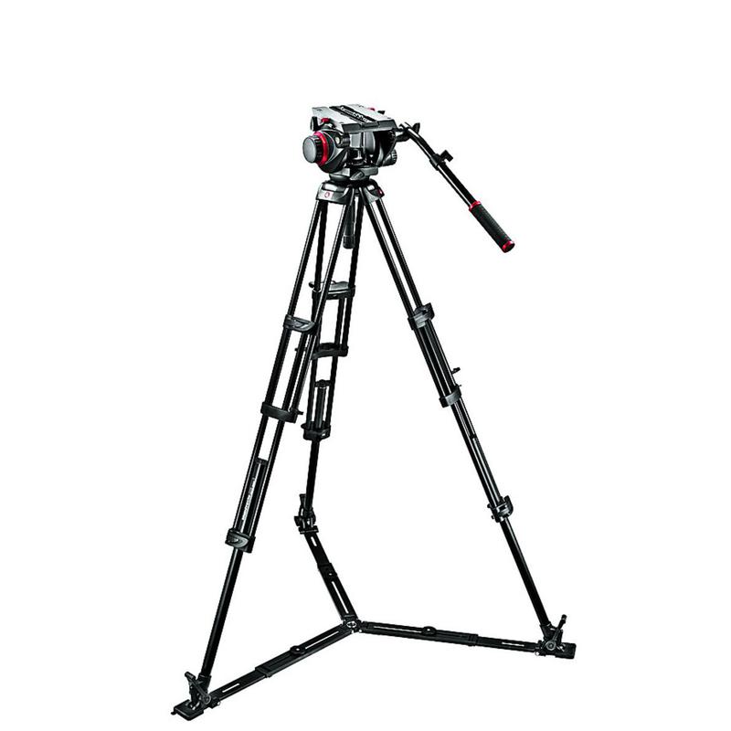 Manfrotto Set trepied cu cap Pro Fluid Video 509HD şi sistem trepied cu picioare duble 545GBK cu suport podea