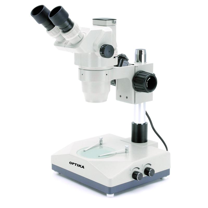 Optika   Microscop stereo zoom trinocular SZR-10, coloană centrală, 2 lămpi