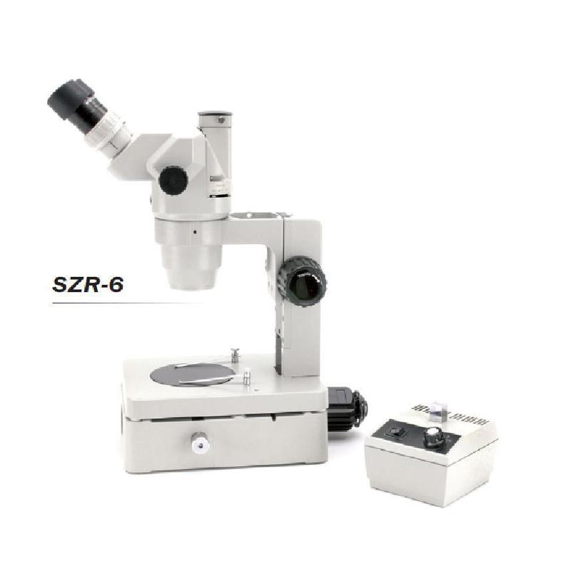 Optika   Microscop stereo zoom trinocular SZR-6, bază cu iluminare, 1 lampă