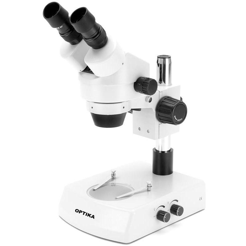 Optika   Microscop stereo zoom binocular SZM-1LED 7x-45x, LED lumină incidentă şi lumină transmisă