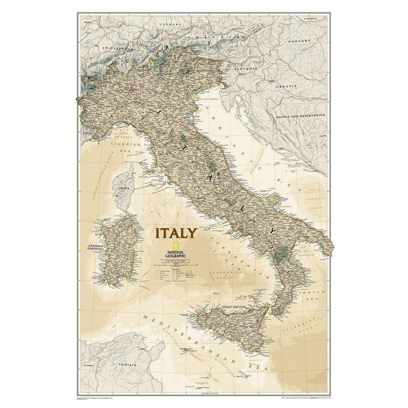 National Geographic Harta Hartă Italia design antic