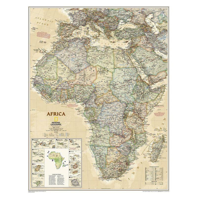 National Geographic Hartă Africa design antic
