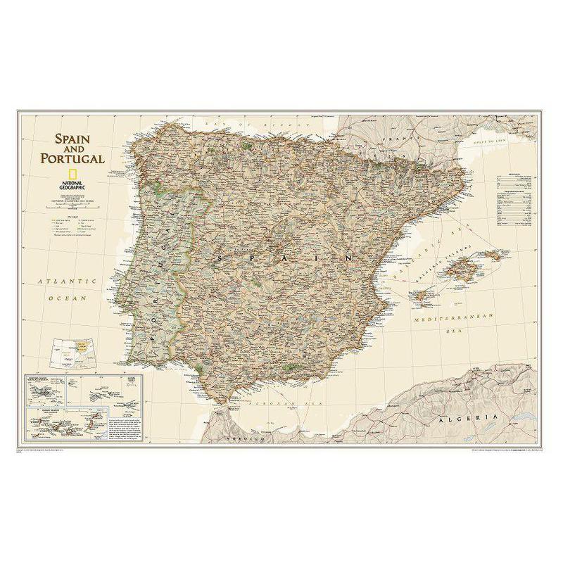 National Geographic Harta Spania si Portugalia