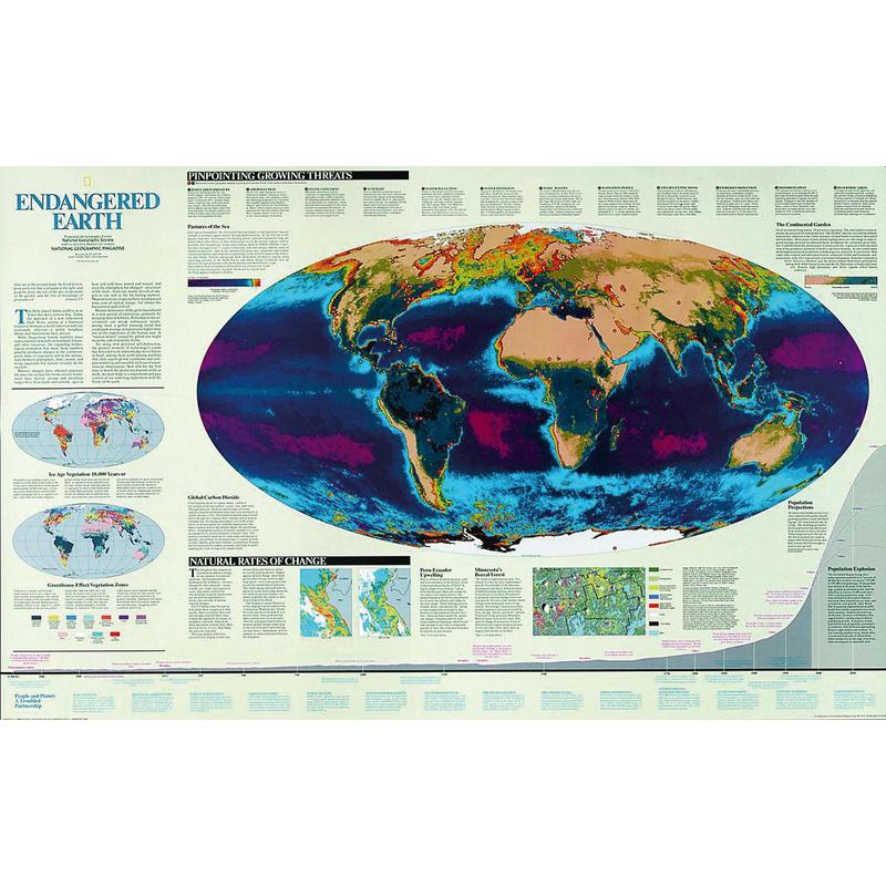 National Geographic Harta lumii Pământul ameninţat