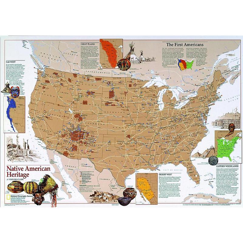 National Geographic Harta Moştenirea americanilor indigeni