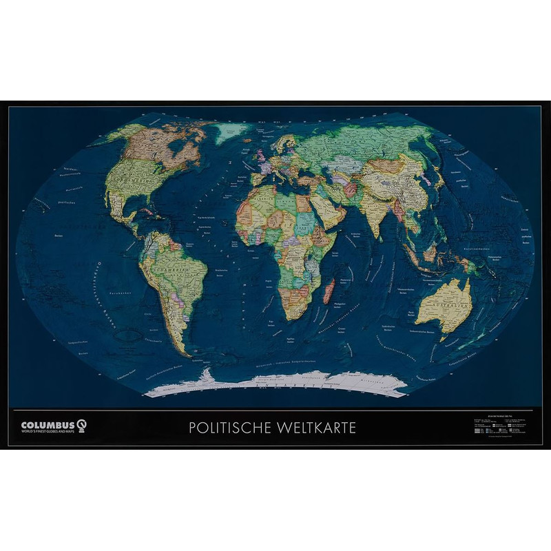 Columbus Harta lumii politică/fizică TWKGF2520BL