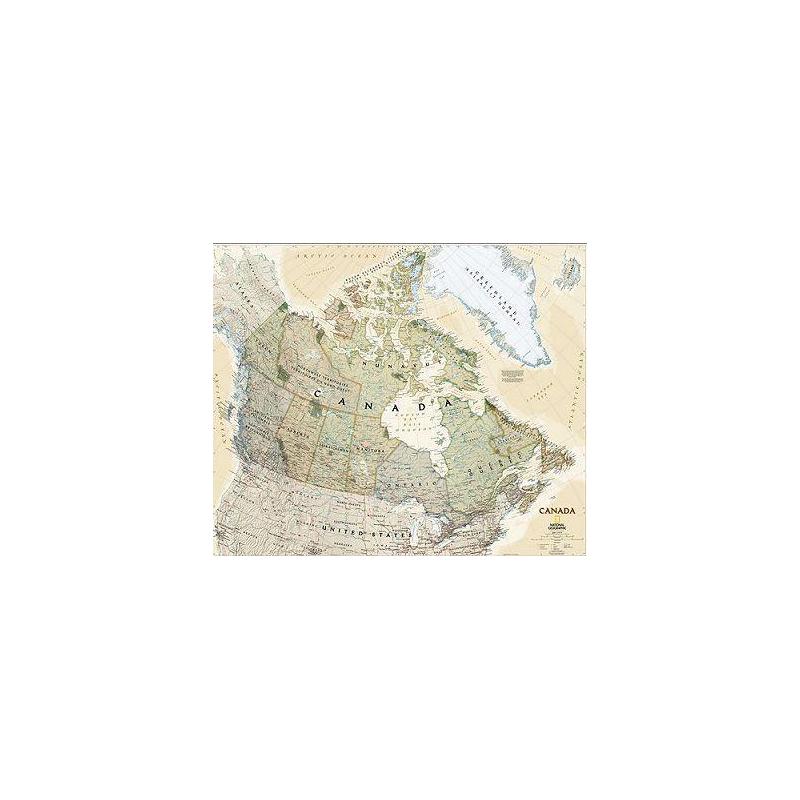 National Geographic Harta Hartă stil antic Canada laminată
