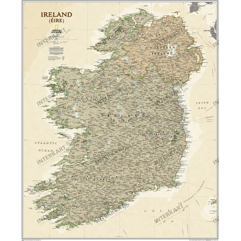 National Geographic Harta Irlanda (76 x 91 cm)
