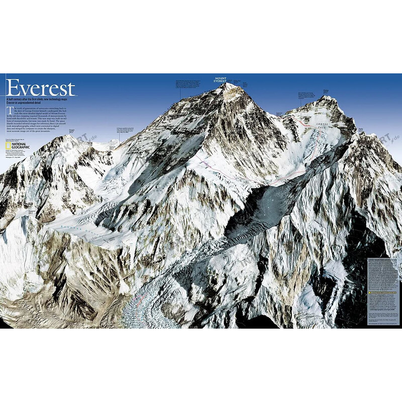 National Geographic Harta regionala Mount Everest, 50th Anniversary faţă-verso