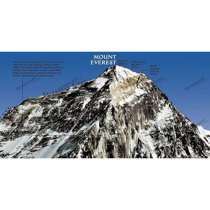 National Geographic Harta regionala Mount Everest, 50th Anniversary faţă-verso