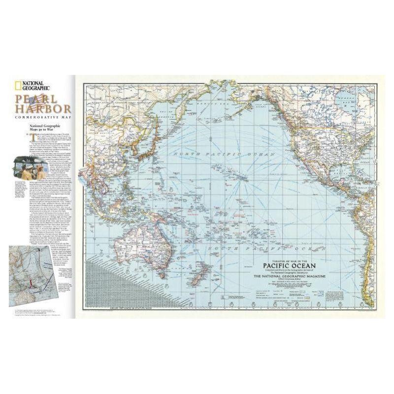 National Geographic Harta regionala Pearl Harbor / Drama din Pacific - faţă-verso