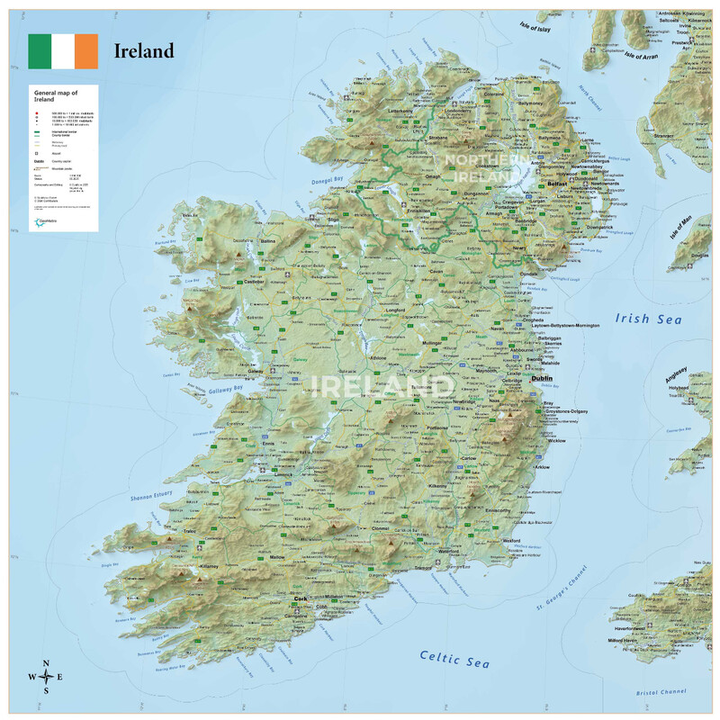 GeoMetro Harta Irlanda (90 x 90 cm)