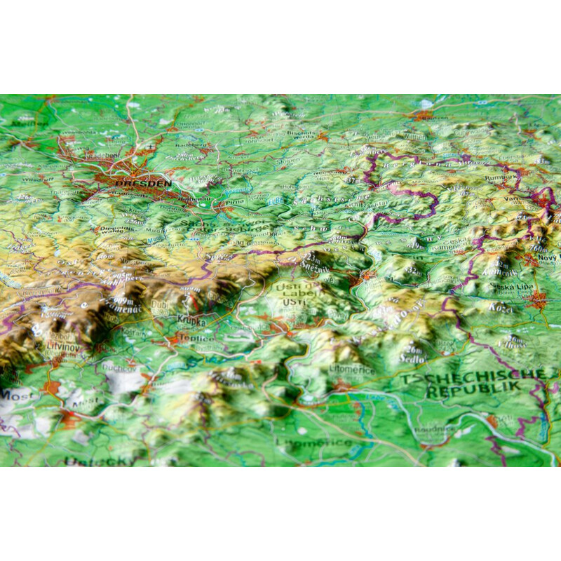 Georelief Harta regionala Saxonia