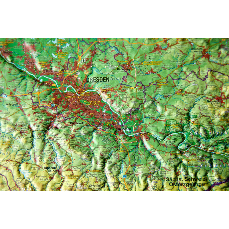 Georelief Harta regionala Saxonia