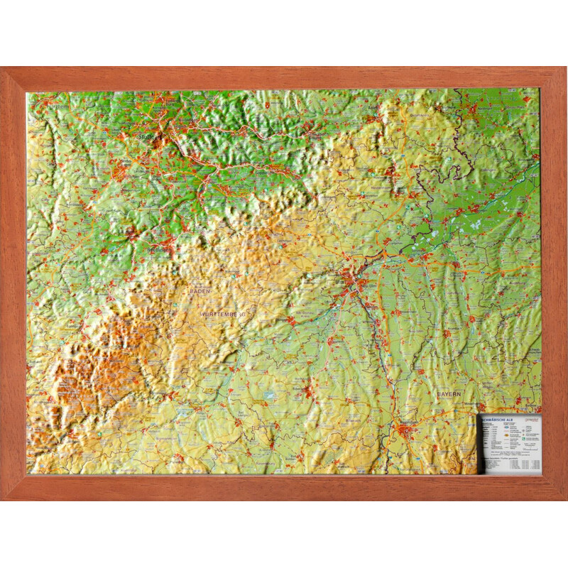 Georelief Harta regionala Schwäbische Alb