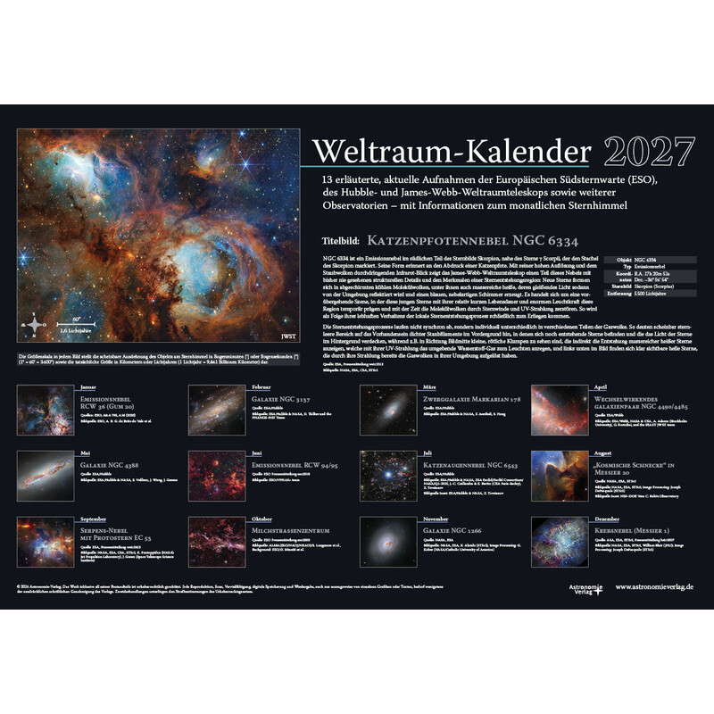 Astronomie-Verlag Calendar Weltraum-Kalender 2027