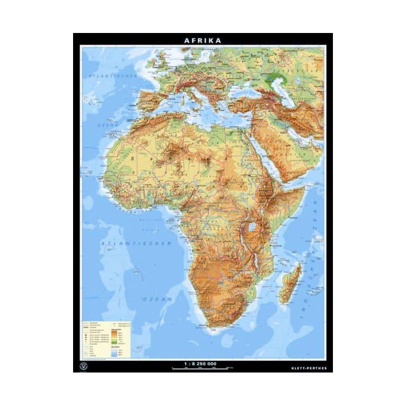 Klett-Perthes Verlag Harta continent Hartă Africa fizică / politică (P) faţă - verso