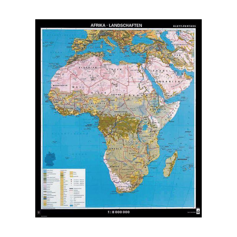 Klett-Perthes Verlag Harta continent Africa tipuri de peisaje