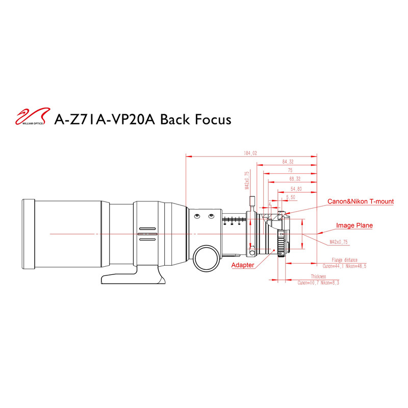 William Optics Refractor apochromat AP 71/418 ZenithStar 71 ED OTA