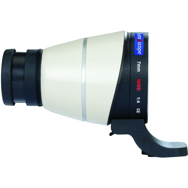 Lens2scope Luneta , 7mm camp larg, pentru obiective Canon EOS, alb, ocular drept