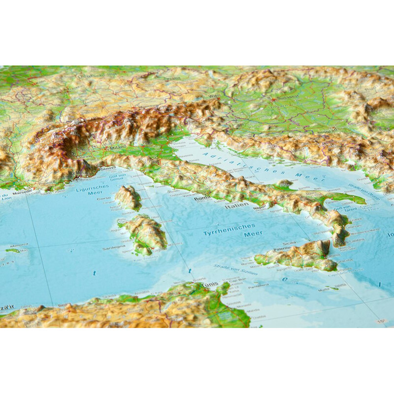Georelief Hartă continentală Harta in relief 3D a Europei, mare (in germana)