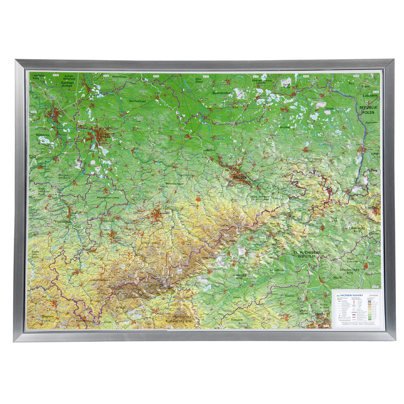 Georelief Harta regionala Saxonia