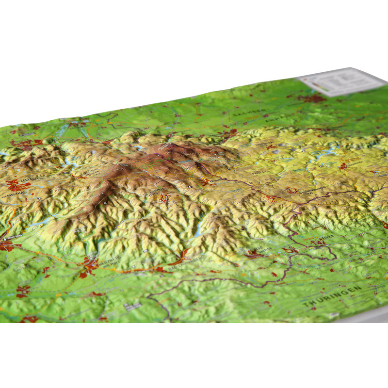 Georelief Harta in relief 3D regiunea Harz, mica (in germana)