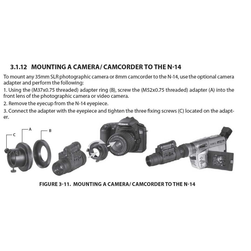 Armasight Adaptor camera 47 (pentru Sirius, Avenger, Spark)