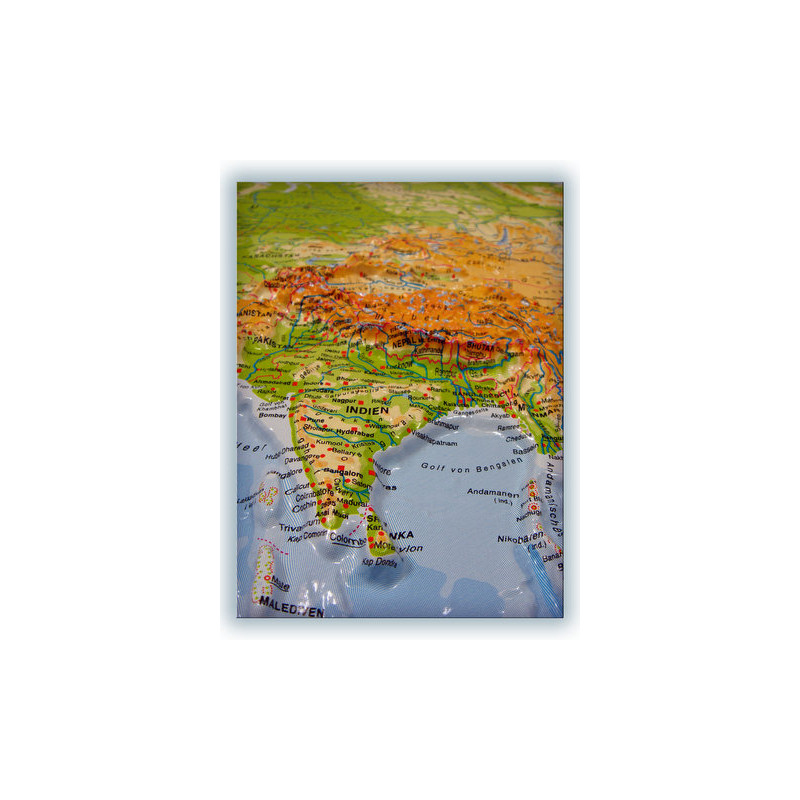 geo-institut Harta lumii Relief Map Harta lumii Silver line fizică Rusă