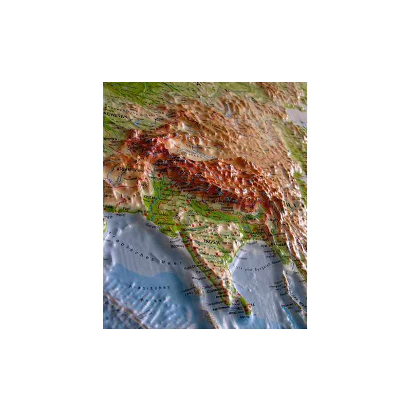 geo-institut Harta lumii Relief Map Harta lumii Silver line fizică Rusă