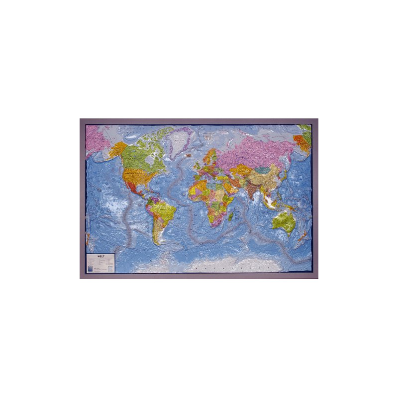 geo-institut Harta lumii Relief Map World Silver line politică rusă