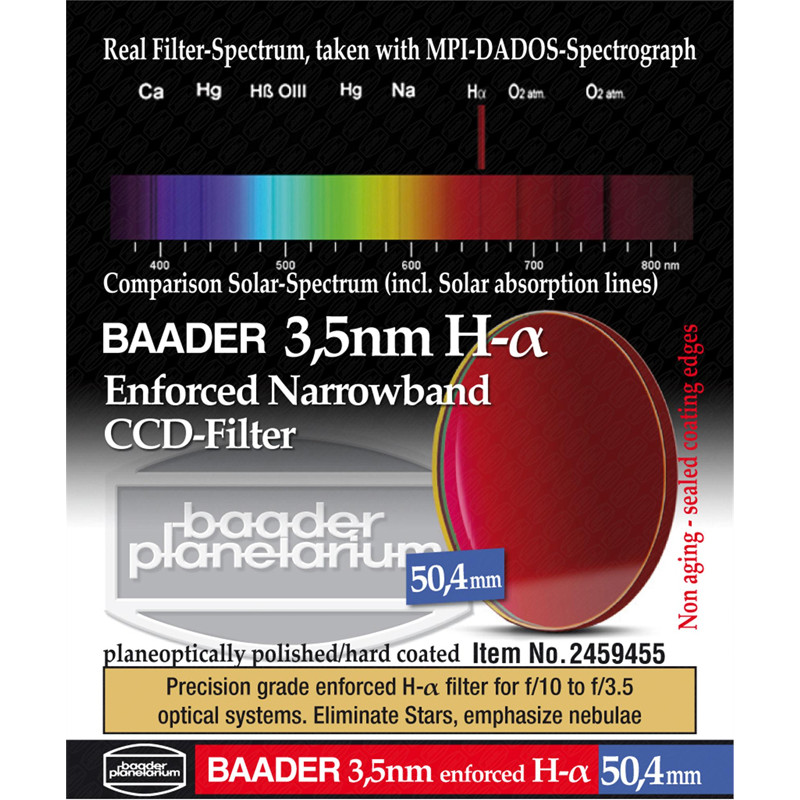 Baader Filtre Ultra-Narrowband 3.5nm H-alpha CCD-Filter 50,4mm