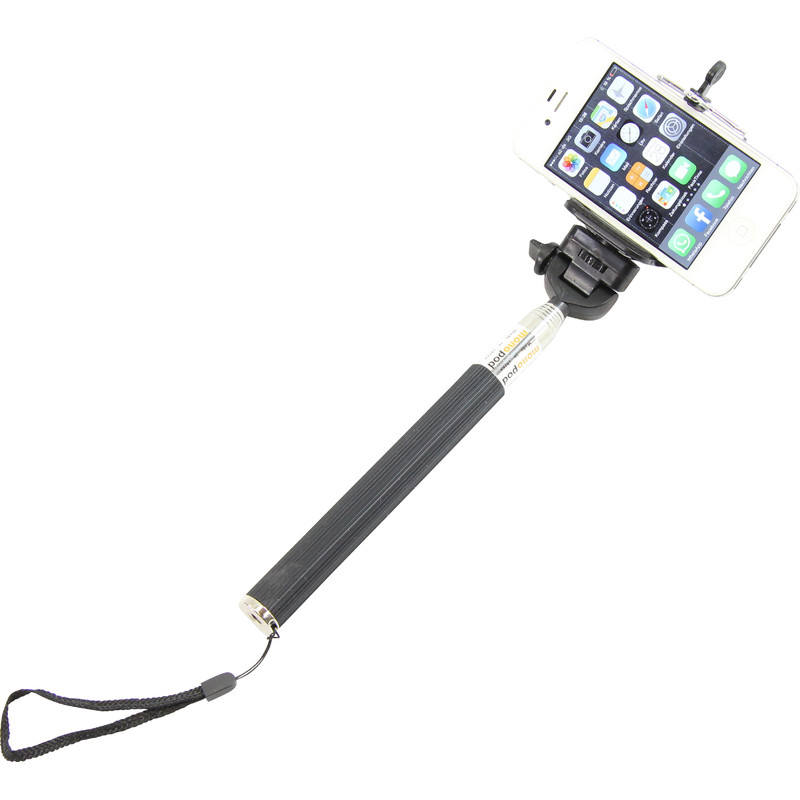Monopied din aluminiu Selfie-Stick für Smartphones und kompakte Fotokameras, schwarz