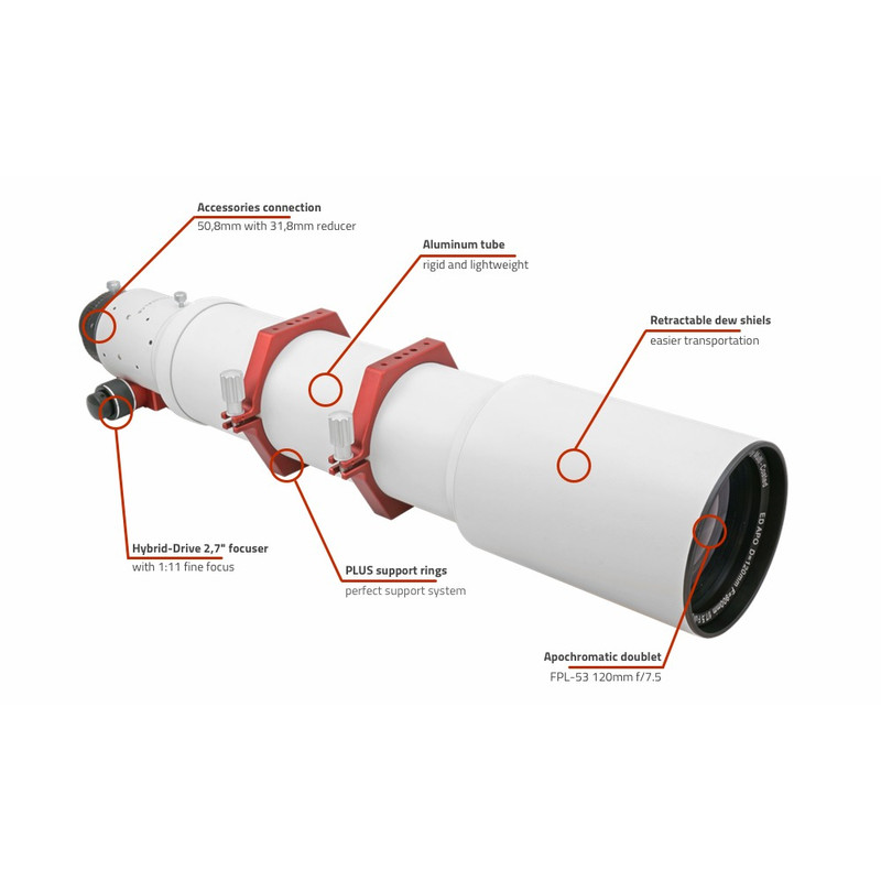 PrimaLuceLab Refractor apochromat AP 120/900 ED Airy OTA