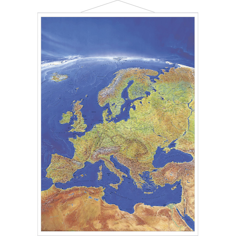 Stiefel Hartă continentală Harta panoramica a Europei rama din metal