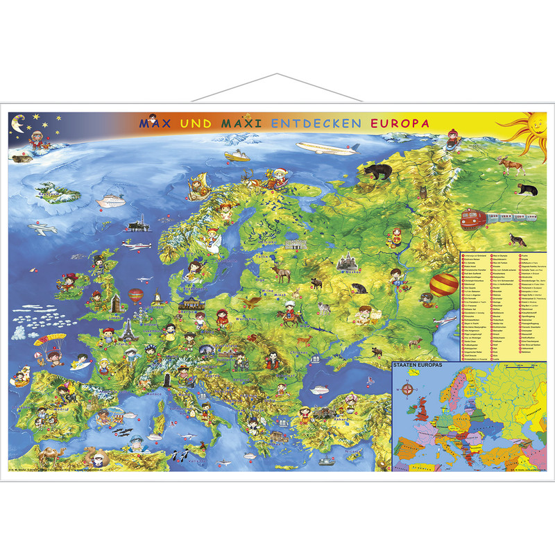 Stiefel Harta Europei pentru juniori (in germana) cu rama de metal