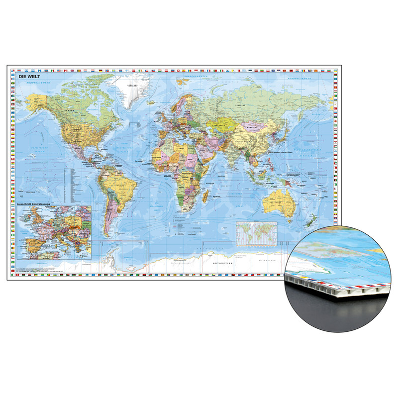 Stiefel Harta lumii in detaliu Europa Centrala pentru prindere pe panou