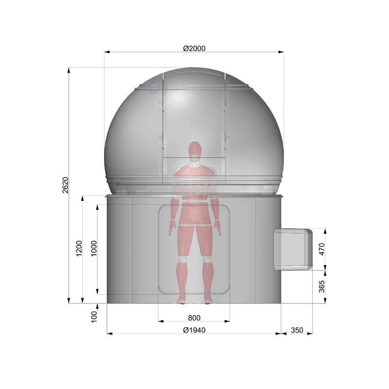 Omegon Cupola observator diametru 2m  H120