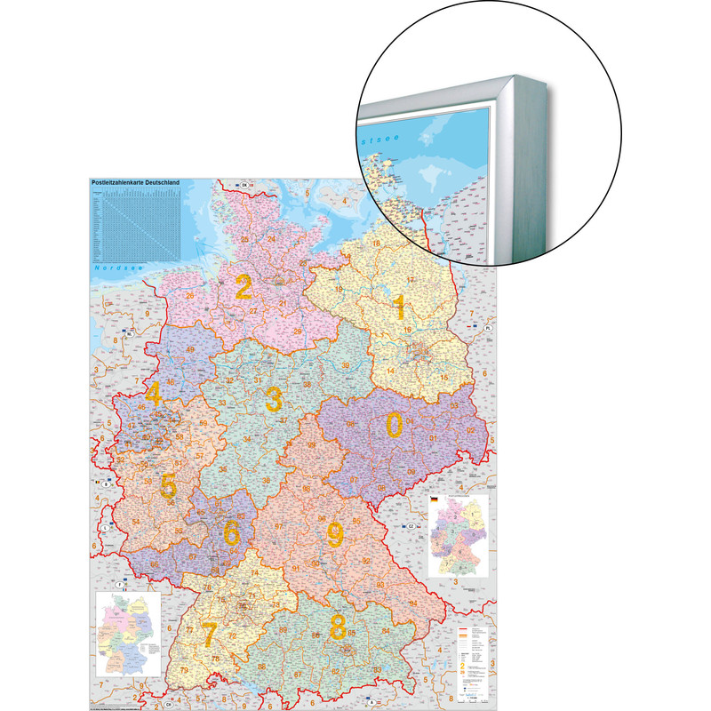 Stiefel Harta codurilor postale germane cu prindere magnetica