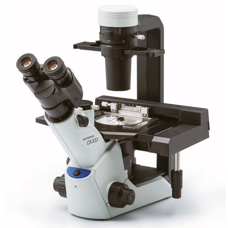 Evident Olympus Microscop inversat Olympus CKX53 mit Tischtrieb, trino, infinity, plan achro, LED, ohne Objektive!
