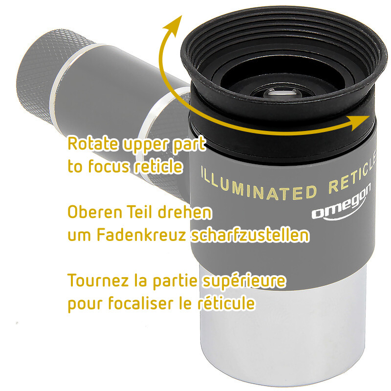 Omegon Ocular cu reticul iluminat 12mm