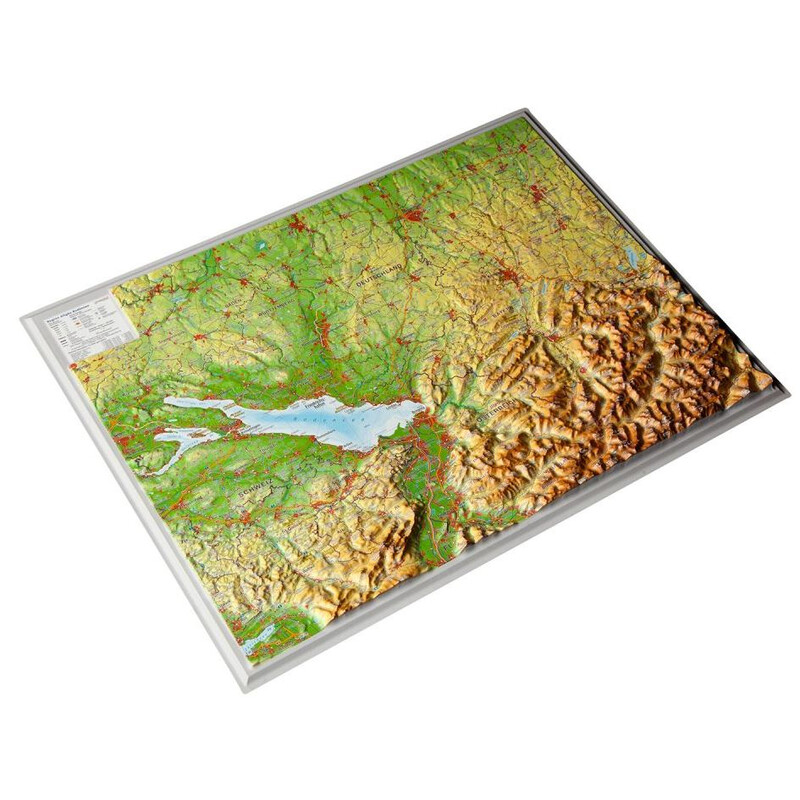 Georelief Harta in relief 3D lacul Allgäu/Constance, mica