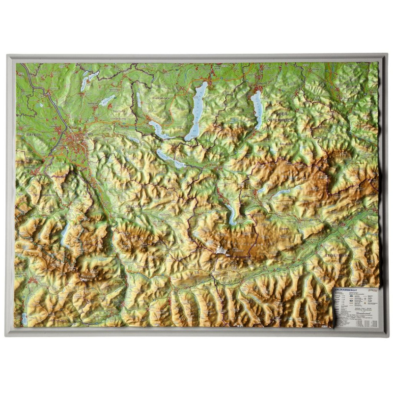 Georelief Harta relief 3D, Salzkammergut, mica