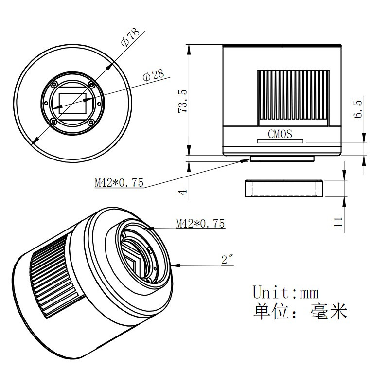 ZWO Camera ASI 1600 MM-Cool V3 Mono + EFWmini + LRGB 1,25" Set