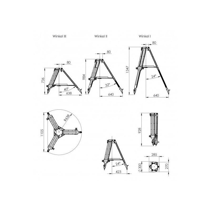 Berlebach Trepied PLANET cu tavă accesorii 37 cm pentru Losmandy G11/8