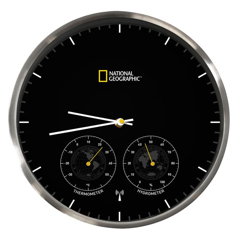 National Geographic Ceas de perete cu termometru și higrometru