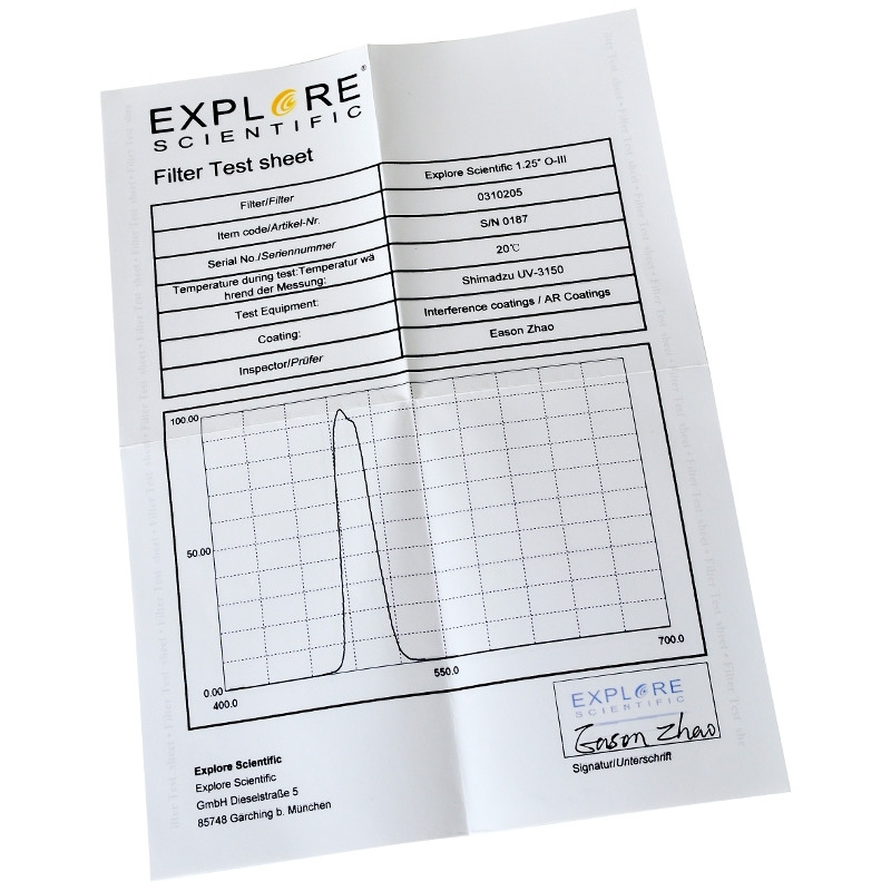 Explore Scientific Filtre Filtru OIII 1.25"