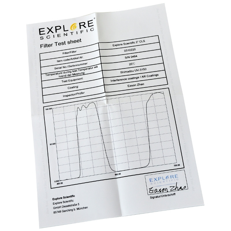 Explore Scientific Filtre Filtru CLS 2"